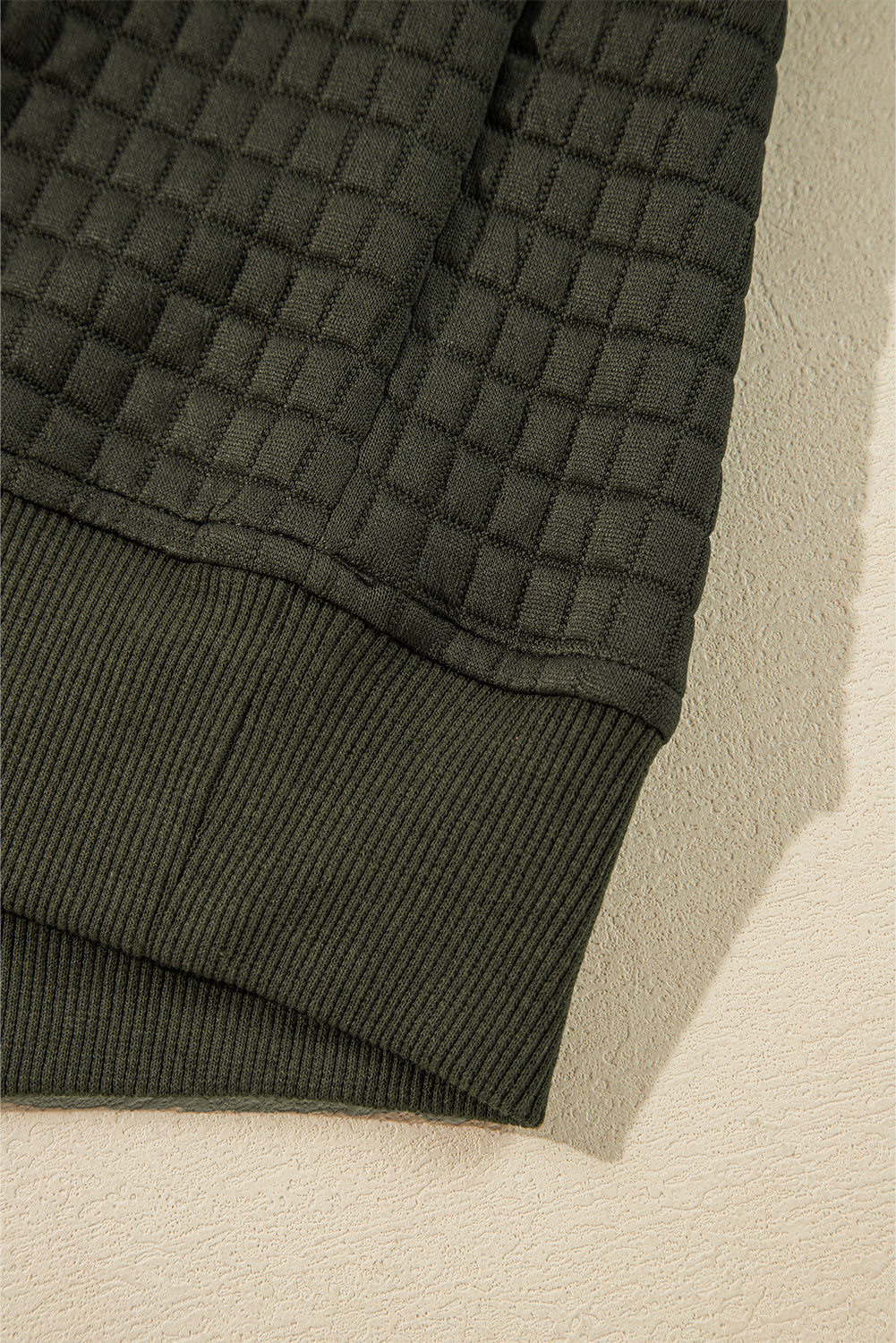 Vineyard Green Solid Color Quilted Textured Pullover and Joggers Set