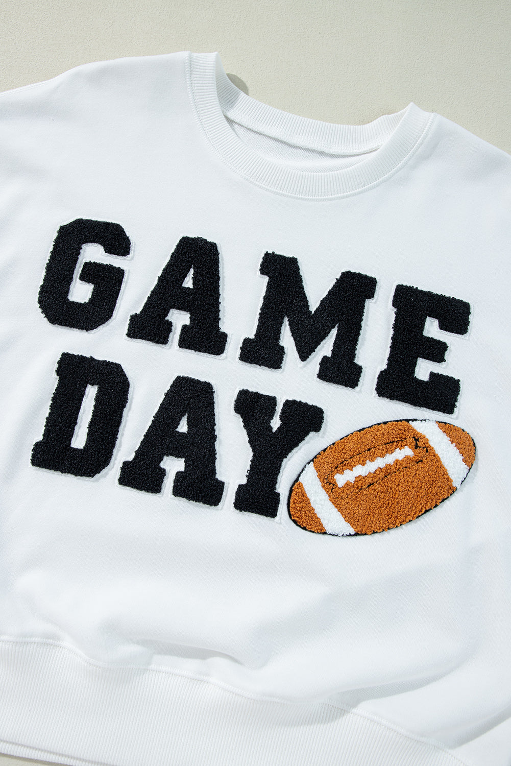 Black GAME DAY Graphic Varsity Pullover Sweatshirt