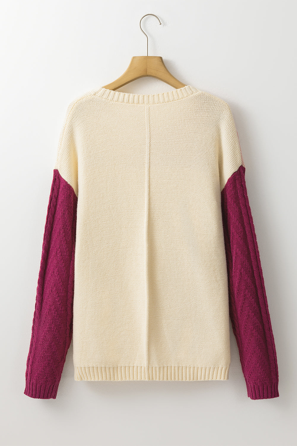 Gold Flame Colorblock Patched Pocket Drop Shoulder Sweater