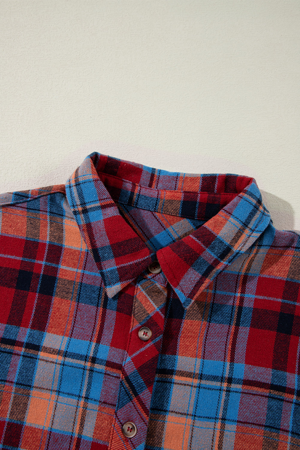 Red Plaid Print Loose Vintage Shirt